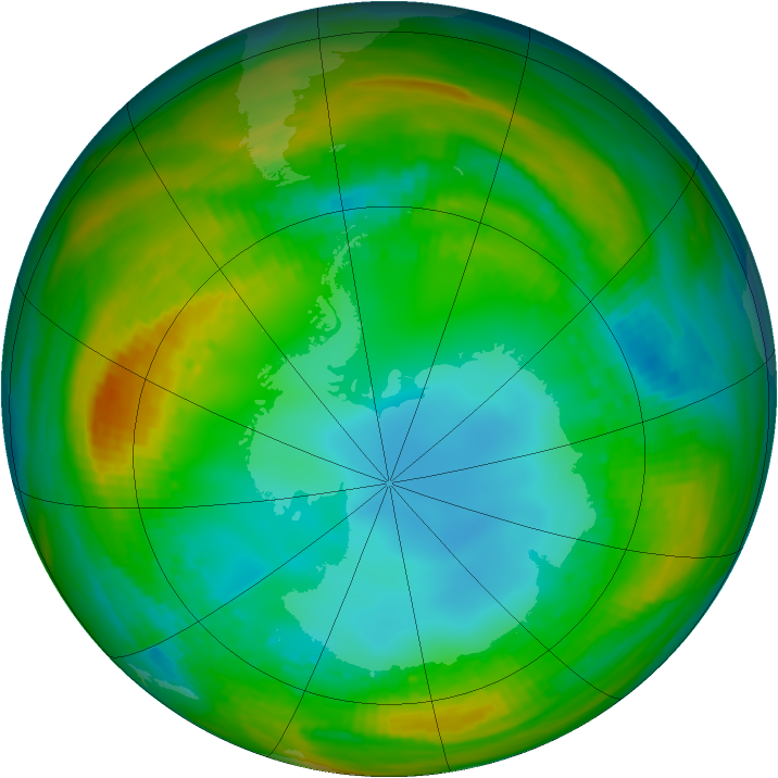 Antarctic ozone map for 31 July 1983